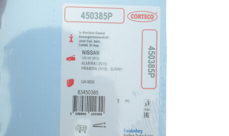 Фото 2 - Прокладка впускного колектора CORTECO 450385P