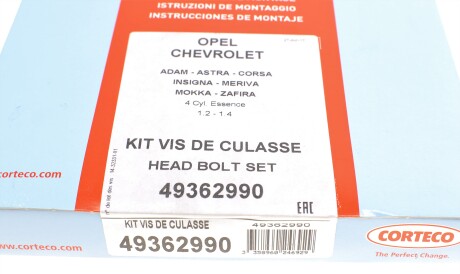 Фото 3 - Болты головки блока цилиндров CORTECO 49362990