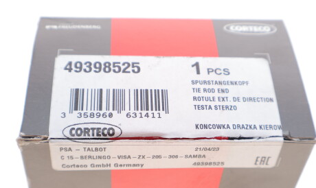 Фото 3 - Рулевой наконечник CORTECO 49398525