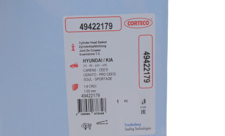 Фото 2 - Прокладка ГБК блока циліндрів CORTECO 49422179