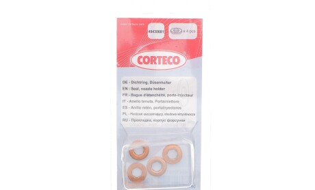 Шайба під форсунку Citroen Berlingo 1.6HDi 10- (14.9x7.1x2.1) (к-кт 4шт) - ((1700379, 1691340, 198194, 1732259, MN982581)) CORTECO 49430681