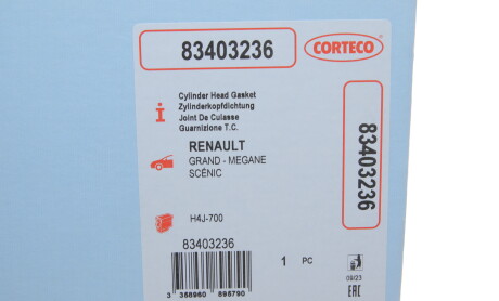 Фото 2 - Прокладка ГБК блока циліндрів CORTECO 83403236