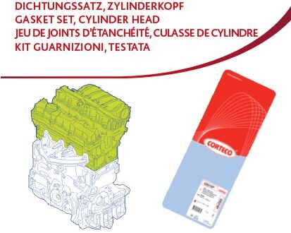 Комплект прокладок, головка циліндра - CORTECO 83403629