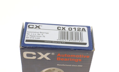 Фото 6 - Підшипник маточини CX CX 012-A (CX012A)