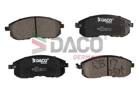 Колодки гальмівні дискові пер. DACO - (4106089E90, 10602Y090, 410600V090) DACO Germany 322602 (фото 1)