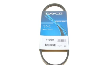 Ремень поликлиновый 3 ребра 576 мм (Peugeot Opel Ds) - (3639519, 9675874180) DAYCO 3PK576EE