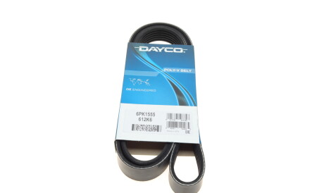 Ремень поликлиновый 6 рёбер 1555 мм (Ford Volvo Opel Bmw Chevrolet Rover) - (1340268, 1340275, 25185910) DAYCO 6PK1555