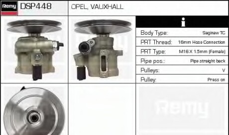 Гидравлический насос, рулевое управление - DELCO REMY DSP448