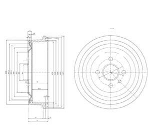 Тормозной барабан - (24444064, 568066, 0568063) Delphi BF103