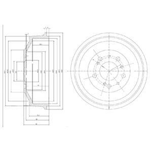 Тормозной барабан - (4449694, 424722, ZF04449694) Delphi BF153