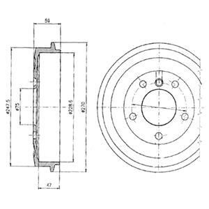 Тормозной барабан - (34211158815, 34211159486, 14581010) Delphi BF275