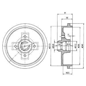 Тормозной барабан - (6U0501615B, 1H0501615A, 191501615A) Delphi BF310