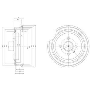 Тормозной барабан - (24444064, 568066) Delphi BF367