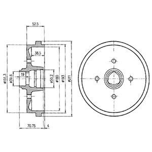 Тормозной барабан - (191501615B, 171501615B) Delphi BF96