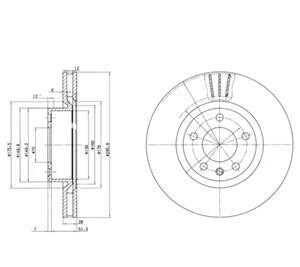 Гальмівний диск - (569045, 569044, 90344650) Delphi BG2742