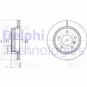 Тормозной диск - (34211162315, 34211165211, 34216855155) Delphi BG3041C