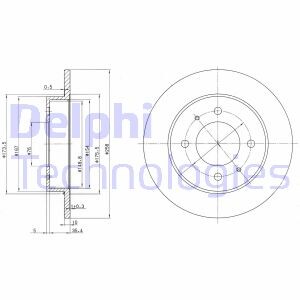 Тормозной диск - (5841129310, 5841129300) Delphi BG3070