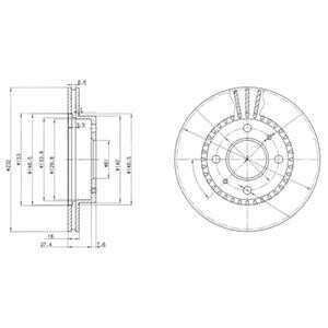 Тормозной диск - (d02060M602, 230457, 402060M602) Delphi BG3206