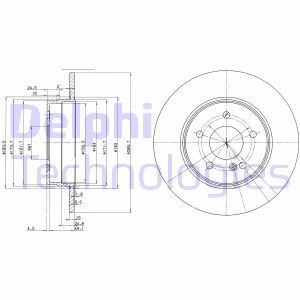 Тормозной диск - (2104230312, 2104230612, 2104231012) Delphi BG3239C (фото 1)