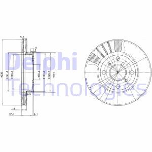 Тормозной диск - (09553610, 4351216070, 4351216120) Delphi BG3424