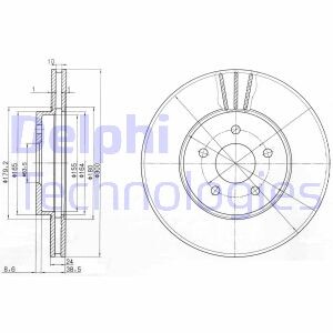 Тормозной диск - (4410264, 4328921, 2M5V2A315AB) Delphi BG3537C