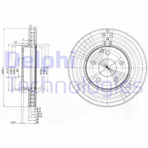 Гальмiвнi диски (фарбовані) - (2114210712, 2114210812, A2114210712) Delphi BG3755C