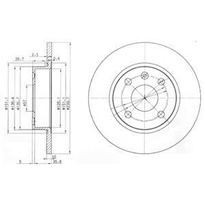 Гальмівний диск - ((569112, 9196592)) Delphi BG3771