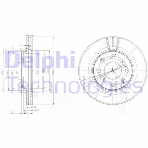 Тормозной диск - (45251S50G00, 45251S50J00, 45251SAAG00) Delphi BG3794