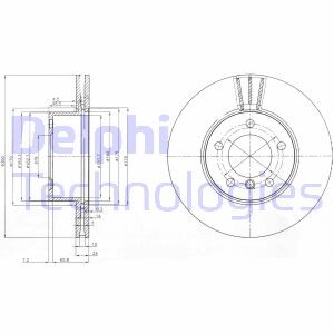 Тормозной диск - (3411685499, 34116764641, 34116854997) Delphi BG3998C