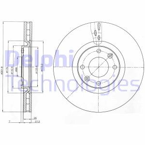 Тормозной диск - (424964, 42498) Delphi BG4166