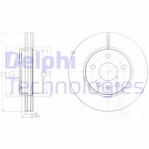 Тормозной диск - (013501307, 013502213, 013579147) Delphi BG4187-C