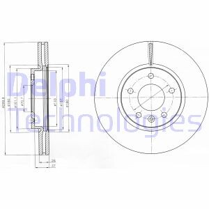 Kpl. tarcz hamulcowych (2 szt.) prz?d L/P CHEVROLET CRUZE, ORLANDO, VOLT, OPEL AMPERA, ASTRA J, ASTRA J GTC, MOKKA / MOKKA X, ZAFIRA C 1.3D-2.0D 05.09- - Delphi BG4278C