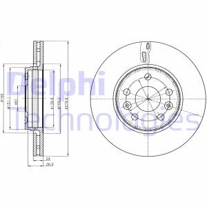 Гальмiвнi диски - (4154210412, A4154210412, 402068234R) Delphi BG4317C