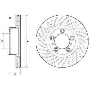 Tarcza ham.przod lewa porsche - Delphi BG4813C