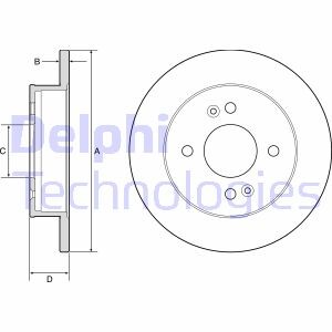 Kpl. tarcz hamulcowych (2 szt.) ty? L/P HYUNDAI I10 1.0/1.2 08.13- - (58411B4300, 58411B9000) Delphi BG4917C