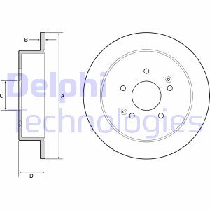 Kpl. tarcz hamulcowych (2 szt.) ty? L/P SSANGYONG KORANDO 2.0D/2.2D 11.10- - (4840134100, 4840134101, 4840135100) Delphi BG4940C