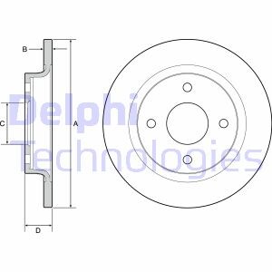 Tarcza hamulcowa tyl - (2096336, H1BC2A315AB) Delphi BG4954C