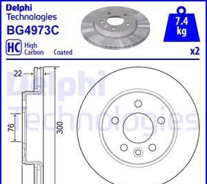 Гальмівний диск - (65508030001, 2N0615601) Delphi BG4973C