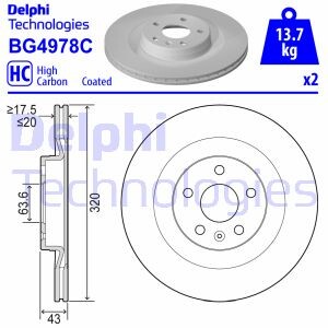 Tarcza ham. VOLVO S90, V90, XC60, XC90 - (31400778, 31471816) Delphi BG4978C