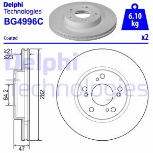 Диск гальмівної - Delphi BG4996C