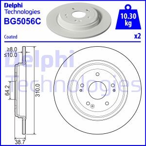 Фото 2 - Тормозной диск Delphi BG5056C
