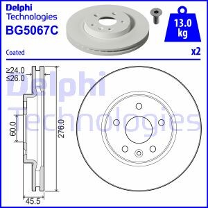 Гальмівний диск - (13515906, 13597459, 13597460) Delphi BG5067C