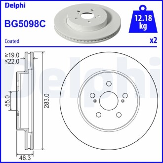 Гальмівний диск - Delphi BG5098C