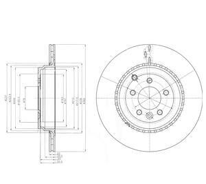 Диск гальмівний LAND ROVER Range Rover Sport (LS) R D=365mm 09-13 - Delphi BG9082C