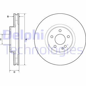 Тормозной диск - (4474210012, A4474210012) Delphi BG9174C