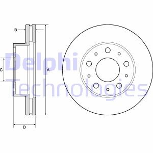 Гальмівний диск - (1612435380, 1612435480, 51957509) Delphi BG9180C