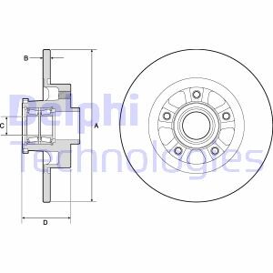 Tarcza ham.z loz.abs renault trafic 14- - Delphi BG9190RSC