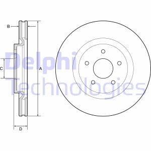 Tarcza ham.nissan x-trail 13- - (402064CE0A, 402065998R) Delphi BG9195C