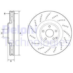 Tarcza hamulcowa prz?d L/P MERCEDES CLS (C218) 4.7 02.11- - Delphi BG9222C