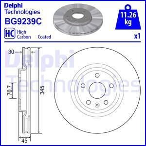 Гальмівний диск - ((13598063, 13521006)) Delphi BG9239C